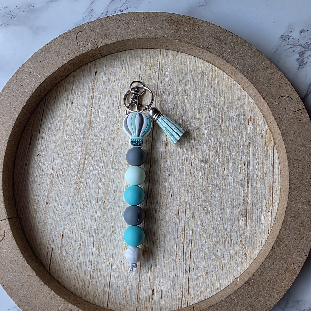 Colorful Beaded Keychain with Tassel
